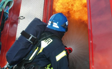 Mobiler Brandsimulator auf der Security