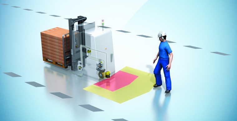 Erkennt der Laserscanner ein Hindernis in seinem Warnfeld, erhält die...