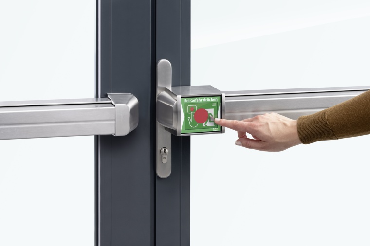 1. Sieger beim GIT SICHERHEIT AWARD 2022: Assa Abloy ePED Panik-Druckstange....