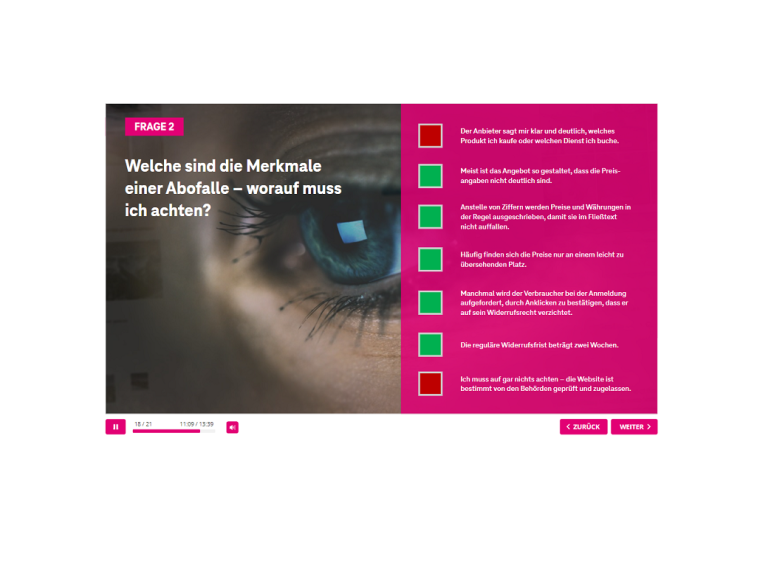 Interaktive Video-Module schulen im Kampf gegen Cyber-Kriminelle. Bild:...