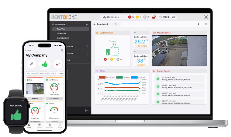 Über die Software KentixOne erhalten Betreiber einen umfassenden Überblick...