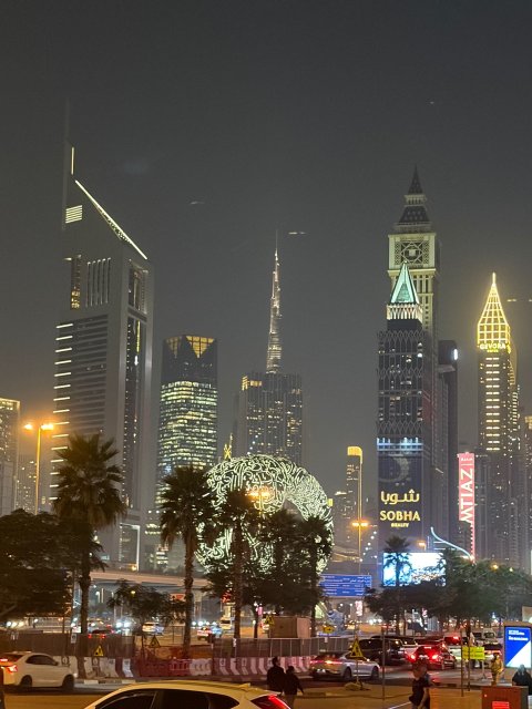 Skyscrapers at night in Dubai